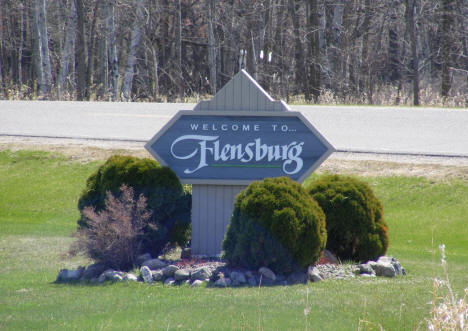 Welcome sign, Flensburg Minnesota, 2009