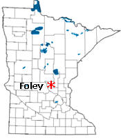 Location of Foley Minnesota