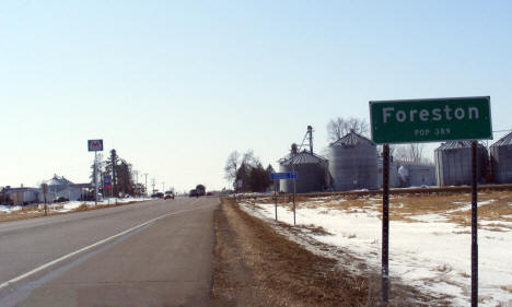Entering Foreston on Highway 23, 2009