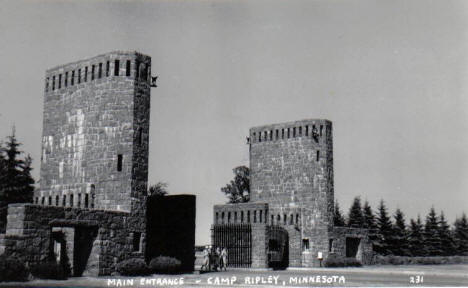 Main entrance, Camp Ripley Minnesota, 1940's