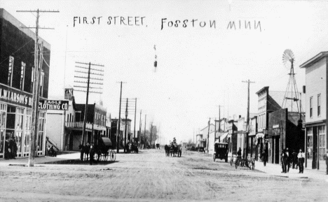 First Street, Fosston Minnesota, 1908