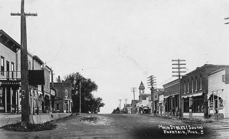Main Street South, Fountain Minnesota, 1915