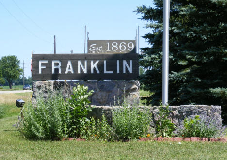 Welcome sign, Franklin Minnesota, 2011