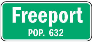 Freeport Minnesota population sign