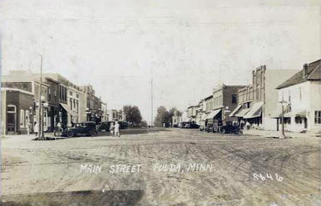 Main Street, Fulda Minnesota, 1910's