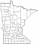 Minnesota state map showing the location of Funkley Minnesota