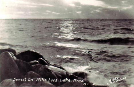 Sunset on Mille Lacs Lake, Garrison Minnesota, 1932