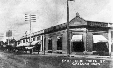 East side of Fourth Street, Gaylord Minnesota, 1909