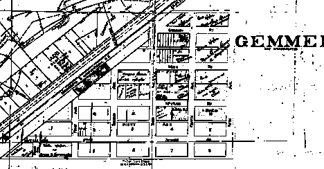 Portion of the original plat map of Gemmell Minnesota, date unknown