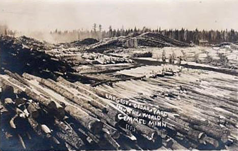 Largest Cedar Yard in the World, Gemmell Minnesota 1909