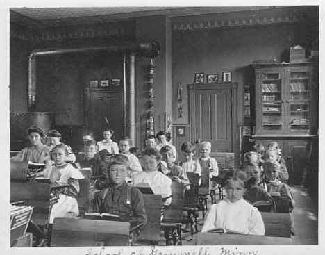 Classroom at Gemmell, Minnesota, 1905.