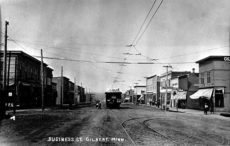 Business Street of Gilbert Minnesota, 1920