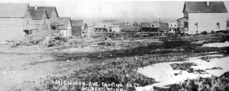 Michigan Avenue looking east, Gilbert Minnesota, 1910's