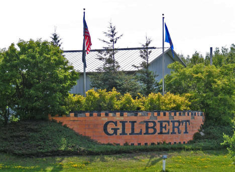 Welcome sign, Gilbert Minnesota, 2009