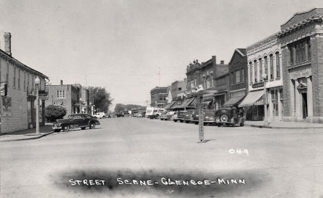 Street scene, Glencoe Minnesota, 1940's