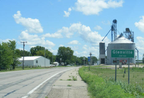 Population sign, Glenville Minnesota, 2010