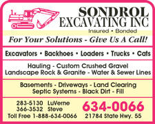 Sondrol Excavating Inc, Glenwood Minnesota