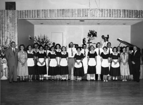 Lakeside Ballroom employees at the grand opening, Glenwood Minnesota, 1953