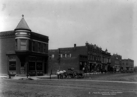Main business street, looking north, Goodhue, Minnesota, 1908