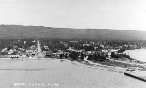 Birds eye view, Grand Marais Minnesota, 1940