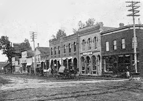 West side of Main Street, Grand Meadow Minnesota, 1906