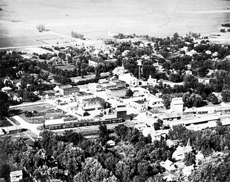 Aerial view of Grand Meadow Minnesota, 1937