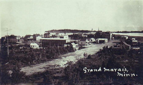 Birds eye view, Grand Marais Minnesota, 1910's