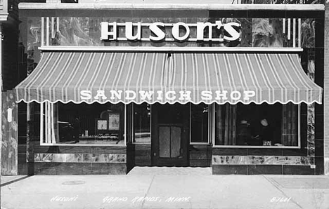 Huson's Sandwich Shop, Grand Rapids Minnesota, 1935