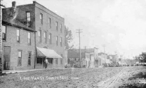 East side of Main Street, Granite Falls Minnesota, 1908