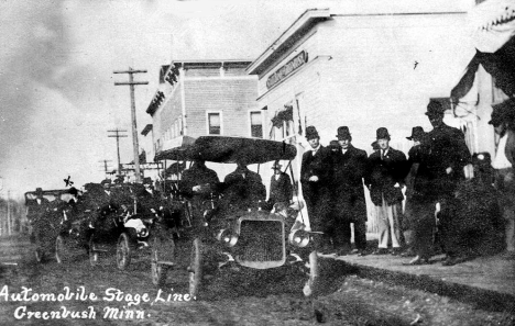 Automobile Stage Line, Greenbush Minnesota, 1910's?