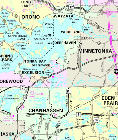 Minnesota State Highway Map of the Greenwood Minnesota area