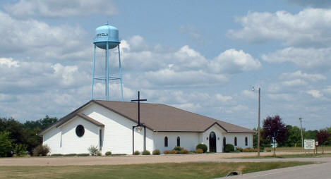 St. Clements Catholic Church and Grygla water tower in background, 2007