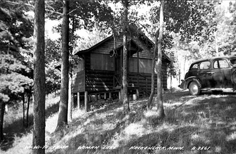 Cabin at Wi-Wi-Ta Camp on Woman Lake near Hackensack Minnesota, 1935