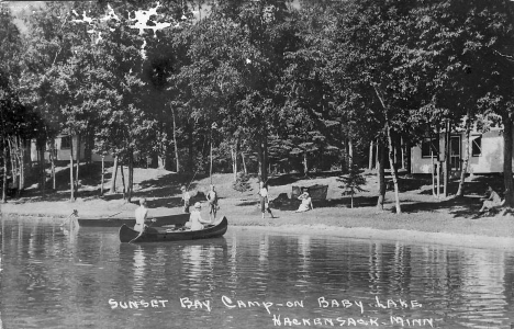 Sunset Bay Camp on Baby Lake, Hackensack Minnesota, 1950's