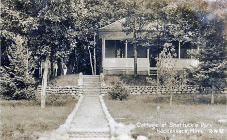 Cottage at Shattuck's Park, Hackensack Minnesota, 1930's?
