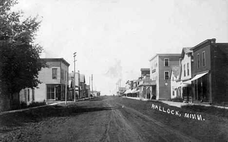 Street scene, Hallock Minnesota, 1910