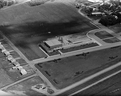 Aerial view of high school at Hallock Minnesota, 1963