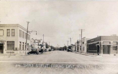 Third Street looking east, Halstad Minnesota, 1929