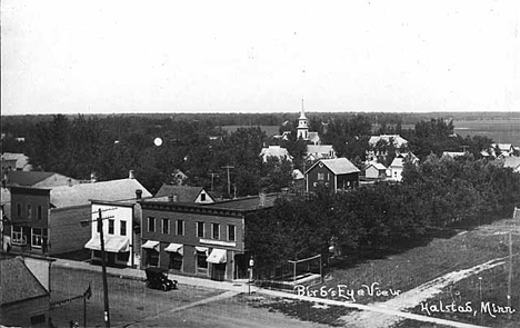 Bird's eye view of Halstad Minnesota, 1918