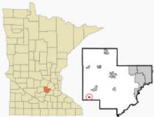 Location of Hamburg, Minnesota