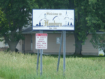 Hamburg Minnesota welcome sign