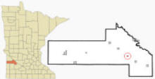 Location of Hanley Falls, Minnesota