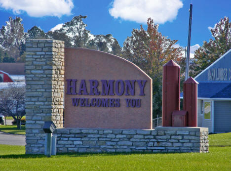 Welcome Sign, Harmony Minnesota, 2009