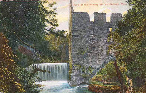 Ruins of Old Ramsey Mill, Hastings Minnesota, 1912