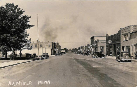 Street scene, Hayfield Minnesota, 1940's