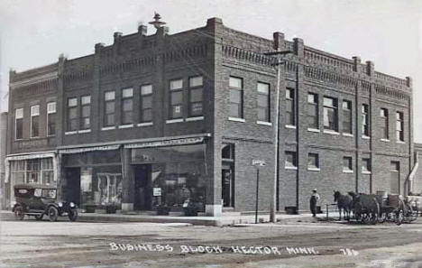 Business Block, Hector Minnesota, 1910's?