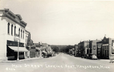 Main Street looking east, Henderson Minnesota, 1940's
