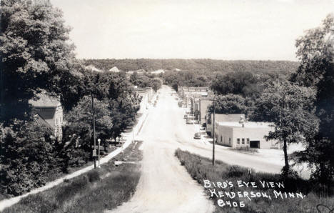 Birds eye view, Henderson Minnesota, 1940's