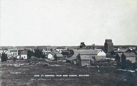 View of Henning from New School Building, 1910's?