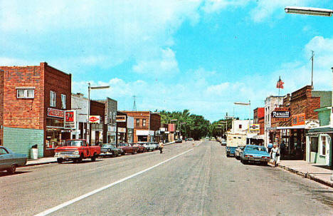 Street scene, Henning Minnesota, 1960's